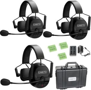 Came-TV Kuminik8 Wireless Intercom Headset System with Noise Cancellation, 450m Team Communication Group Talk, Zero Latency IP63 Rated Mute Function Headset Film Production Stage Sport (3 Sets)
