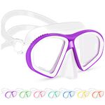 Supertrip Kids Swimming Goggles, Tempered Glass Kids Goggles with Nose Cover, Swim Goggles Diving Mask Snorkel Mask for Kids 6-14