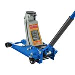 BREEZENEST 3 Tonne Heavy Duty Trolley Jack, Low Profile 85mm Hydraulic Floor Jack with High Lift 470mm for Cars & Vans Steel Construction, Dual Pump, Swivel Wheels (Blue+Black)