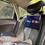 Car Tablet Holder Compatible With iPad Galaxy Fire, Car Headrest Mount Organizer Case for Rear and Forward Facing Kids Baby, Road Travel Trip Essentials for Children, Fits All 7"-12.9" Tablets (Black)