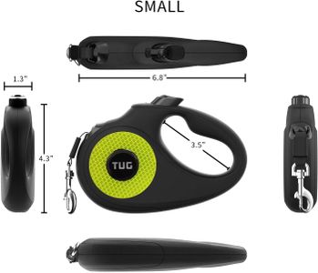 TUG Reflective Retractable Dog Lead, Small – Safety Leash