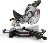 Marvtool 10-inch Sliding Compound Miter Saw, 5000RPM, 15 Amp, Single Bevel 0-45° with Extension Table, 36T Blade, Power Saw for Metal, Plastic, Wood, Laminates