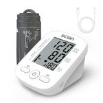 Scian Blood Pressure Monitors BIHS Approved UK Upper Arm Blood Pressure Machine for Home Use, Automatic Heart Rate Monitor & BP Cuff Kit with Large Cuff 22-42cm, Large LCD Display, 2×90 Memory (White)