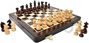 House of Chess - 10 Inch Wooden Magnetic Folding Travel Chess Set/Board with 2 Extra Knights, 2 Extra Pawns, 2 Extra Queens and Algebraic Notation - Handmade - Premium Quality