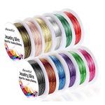 Beadsz Jewelry Wire Craft Wire 25 Meter X 10 Roll Metal Beading Wire for Jewelry Making Wire for Bracelet Necklaces Earring Jewelry Making Supplies (4MM (Multicolored))