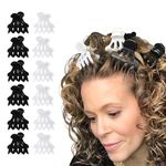 Curl Keeper Claw Clips for Thick & Thin Hair, Roller Jaw Clamps (12-Pack) - Wide Teeth Medium Hair Clips for Women Supports & Creates Volume - Hair Styling Accessories are Lightweight & Easy to Clean