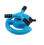 Kesi Ornaments Garden Sprinkler, Automatic 360 ° Rotating Adjustable Round 3 Arm Lawn Water Sprinkler, Adjustable Garden Hose Sprinkler System Kit for Watering Outdoor Yard Plants, Flowers(Blue)