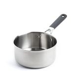 KitchenAid Classic Stainless Steel 3-Layer 16 cm/1.5 Litre Saucepan Pot, Clad, Induction, Oven Safe, Stay-Cool Handle, Silver