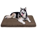 Hero Dog Memory Foam Extra Large Dog Bed For Dogs, 47" Jumbo Orthopedic Dog Bed For Rest With Removable Washable Cover - Soft Flannel Top Pet Beds With Anti Slip Bottom, Dark Brown, 47"X39"X2"