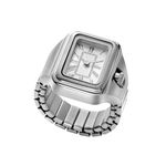 Shocknshop Analog Fashion Stainless Steel Ladies Ring Watch for Women -W122 (Silver)