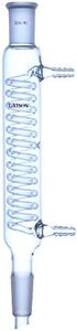 Laboy Glass Coiled Condenser Reflux Column Condenser with 24/40 Joints 200mm in Jacket Length 8mm Glass Hose Connections Lab Glassware