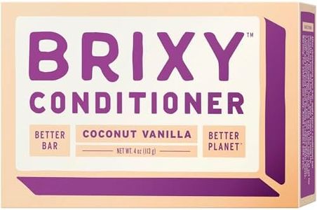 BRIXY Conditioner Bar for Hydration & Softness, All Hair Types, pH Balanced & Safe for Color Treated Hair, Vegan & Plastic-Free (1 Count, 4 oz) - Coconut Vanilla