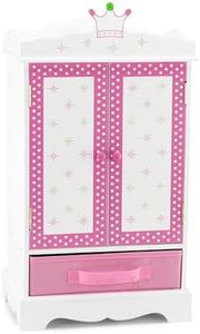 Emily Rose 18 Inch Doll Closet Wish Crown | Doll Clothes Storage Furniture Armoire | Fits 18" American Girl Doll Clothes - Storage for 18 Inch Doll Clothes