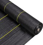 AirTech-UK Heavy Duty Weed Control Membrane Garden Weed Barrier Fabric for Landscaping Driveway Gravel Artificial Grass Lawn Underlay Black Woven Roll Ground Cover 2M Wide x 1M-100M length (2M x 10M)