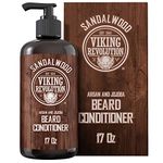 Viking Revolution - Beard Conditioner with Argan & Jojoba Oils - Softens & Strengthens - Beard Conditioner with Beard Oil - Sandalwood - 500ml