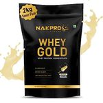 NAKPRO Gold Whey Protein Concentrate 2kg Malai Kulfi | 25.5g Protein, 5.6g BCAA | Trustified Certified 100% Authentic Supplement Powder & No Adulteration | Fast Absorbing Whey Protein Powder