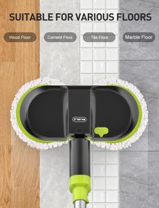 BIUBLE Cordless Electric Mop – Dual Spin Floor Cleaner with LED, Water Sprayer, 300ml Tank