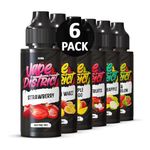 Vape District Vape Liquid 6 x 100ml Strawberry + Caribbean Whizz + Pineapple Mango + Summer Fruits + Guava Pineapple + Kiwi Watermelon Vape Juice E Liquid 70/30 Cigarette Liquid E-Liquid Nicotine Free