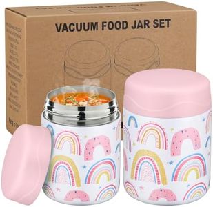 wiwens 12oz 2 Pack Insulated Food Jar Set for Kids Soup Thermo Hot Food Lunch Container Wide Mouth Leak Proof Stainless Steel Vacuum Bento Box for School Office Travel Outdoors