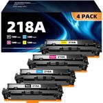 218A W2180A W2181A W2182A W2183A Compatible Toner Cartridge Replacement for HP 218 A 218X 218-A use with Color Laserjet Pro 3201dw MFP 3301 Series (B/C/M/Y-4 Pack)