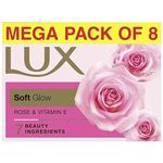 Lux Even-Toned Glow Bathing Soap infused with Rose & E For Superior Glow Offer Pack of 8 x 150g