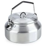 Camping Kettle Outdoor Campfire Camp Kettle, 1L Stainless Steel camping tea kettle Coffee Pot, Portable Lightweight Teapot Fast Heating Boiling Water, Ideal for Hiking Picnic Travel, Silver