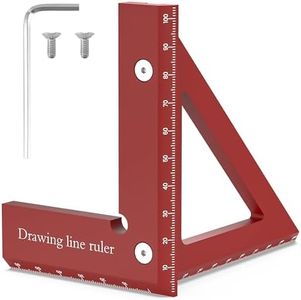 Premium Aluminum Alloy 3D Measuring Ruler, 45/90 Degree Square Protractor, Line Ruler, Miter Triangle Woodworking Tool