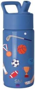 Simple Modern Kids Water Bottle with Straw Lid | 14oz Insulated Stainless Steel Kids Tumbler & Spill Proof Toddler Cup for School, Girls, Boys | Summit | Sports Balls