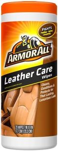 Armor All Car Interior Cleaner Leather Wipes - Cleaning for Cars & Truck & Motorcycle, 20 Count (Pack of 6), 10881