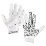 Grip Boost Peace Football Gloves Pro Elite - Adult Sizes (White Cheetah, Large)