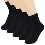 YOSENDE Black Socks Womens Crew Cotton 5 Pairs