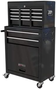 8 Drawer Rolling Tool Chest with Wheels, High Capacity Tool Storage Cabinet & Tool Box Cart, Lockable Rolling Tool Chest with Drawers, Toolbox Organizer for Garage Warehouse Workshop - Black