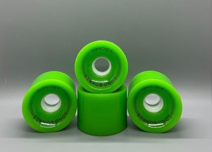 GHOST BOARDS Ghost Wheels - 70MM 78A Long Board Wheels with ABEC-7 Bearings for Cruising & Carving - Solid Urethane Wheels for Tricks - Urethane Skateboard Wheels Built for Tricks & Control (Green)
