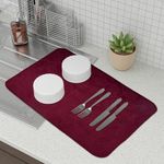 Kuber Industries Dish Dry Mat | Microfiber Drying Mat | Kitchen Drying Mat | Self Dish Dry Mat | Water Absorbent Kitchen Mat | Embossed Dish Dry Mat | 38x50 | Maroon