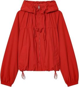 MOVYRA Womens Hooded Bomber Jacket Windbreaker Lightweight Outwear Coats