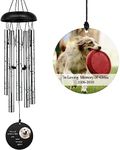 ASTARIN Personalized Pet Memorial Wind Chime, Loss of Dog Wind Chimes Outdoor Sympathy,30'' Customized Paw Print Pet Remembrance Gift to Honor and Remember a Dog, Cat, or Other Pet,Silver