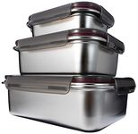 GC GENICOOK Stainless Steel Food Storage Containers | Bento Lunch Box, Metal Meal Prep Food container Reddish Brown, leak proof&airtight lids for Kitchen,reusable&stackable