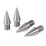 PrecisionGeek - Speaker Spikes M6 10mm long, Cone 10mm Diameter, Silver, Material Stainless Steel, for Speakers, HiFi Stands, Cabinets, Soundbars - Set of 4 pieces