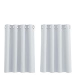 PONY DANCE White Curtains 36 Inch Drop for Bedroom Thermal Insulated Curtains Eyelet for Small Window Treatment Short Curtains for Room Darkening, W52 X L36, 2 Panels, Greyish Whitek