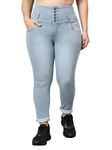 Nifty Women's Denim Stretchable High Waist Plus Size Jeans (NFTYPLS_1265_Gry_34_Grey_34)