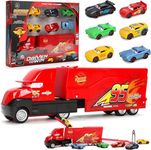 Bestie toys Car for Kids Cars for Kids Toys for Kids car Toys for Kids Toys for Toddlers Children Toys car Toys car for Kids car Toys for 2+ Year Old boy Toys for Girls Boys (Truck with 6pcs Cars)