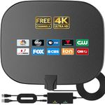 TV Antennas for Free Channels Canada, 2200+ Mile Long Range - 2026 Upgraded Digital TV Antenna Indoor with 360° Amplifier Signal Booster for 4K HDTV & Old TV-18FT Coax Cable