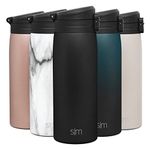 Simple Modern Travel Coffee Mug with Snap Flip Lid | Insulated Reusable Stainless Steel Tumbler Cup | Gifts for Women & Men | Kona Collection | 16oz | Midnight Black