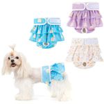 Washable Female Dog Nappies (3 Pack), Premium Reusable Leak Proof Puppy Diapers, Highly Absorbent Dog Diapers, Dog Panties for Female Dogs in Heat, Incontinent Puppies, Menstruating Female Dogs