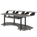 Acme Eleazar Wooden 4-Shelf Music Recording Studio Desk in Black Oak