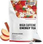 Zest 150mg High Caffeine Energy Leaf Blend - Cinnamon Apple Black Tea - 20 Pack Bag - All Natural Strong Flavored Healthy Coffee Alternative Highly Caffeinated Substitute - Perfect for Keto Diet