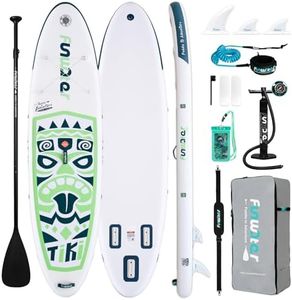 FunWater Inflatable 10'6×33"×6" Ultra-Light (17.6lbs) SUP for All Skill Levels Everything Included with Stand Up Paddle Board, Adj Floating Paddles, Pump, ISUP Travel Backpack, Leash,Waterproof Bag