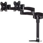 StarTech.com Desk Mount Dual Monitor Arm - Articulating - Supports Monitors 12'' to 24" (29.9lb/13.6kg) - Adjustable VESA Monitor Arm - Grommet or Desk Mount - Black (ARMDUAL)