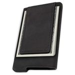 Fidelo Leather Case For Carbon Fiber/Aluminum pop up wallet-Crazy Horse Leather Case with Magnetic Clip wallets, Perfect Minimalist Wallet CASE For Men-Leather CASE ONLY-Black