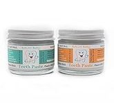 BALM Baby Teeth Paste All Natural Fluoride Free Kids Toothpaste with Xylitol Glass Jar (Zero Wast Packaging) Made in USA (2 Pack: Mint & Orange)